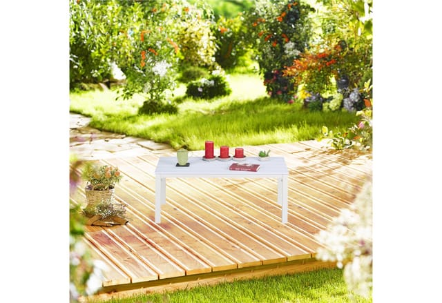 Relaxdays Gartentisch, Wetterfest, Auch Für Terrasse Und Balkon, Loungetisch, Hbt: 39 X 98 X 48 Cm, Outdoortisch, Braun