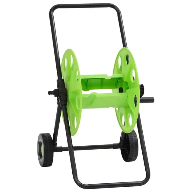 Schlauchwagen Für 60 M 1/2' Schlauch Stahl Grün Vidaxl