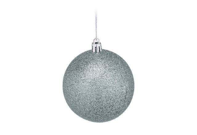Relaxdays - Weihnachtskugeln 110er Set, Kunststoff, Weihnachtsbaumdeko Mit Kugeln & Lametta, Christbaumschmuck, Silber