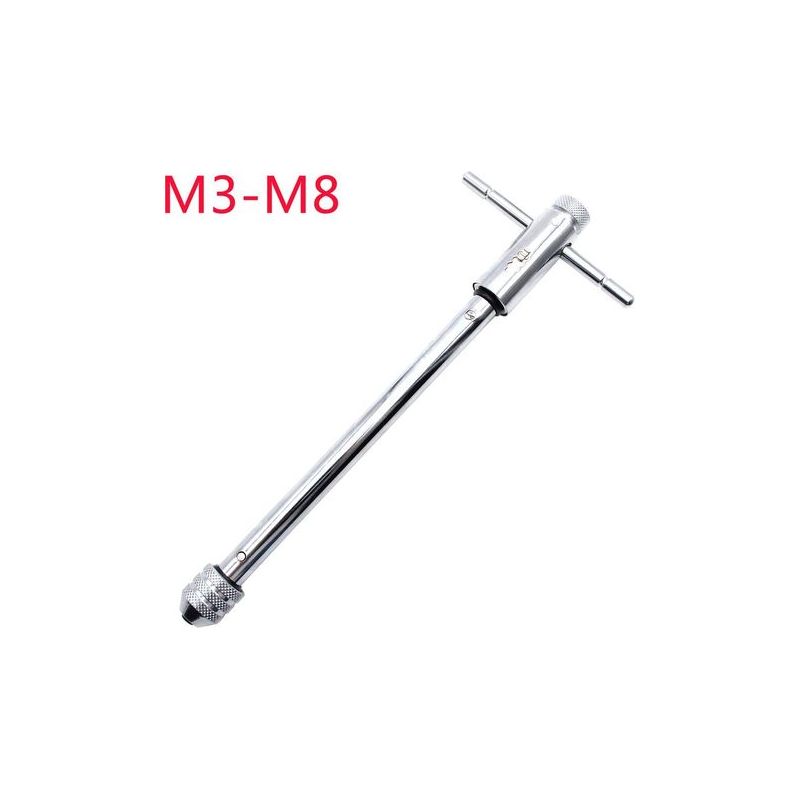 Clé À Cliquet Réglable Avec Poignée En T, Pour Tarauds Métriques M3-m8, Alésoir, Clé À Cliquet, Outil À Main, Corps De 248 Mm
