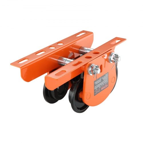 Vevor Laufkatze 1tonnen Tragfähigkeit Hallenkran 68-110mm Einstellbare Breite Kran 350x196x160mm Rollfahrwerk Doppelrad-design Handfahrwerk Für I- Und H-trägern Hallenkran Ladekran