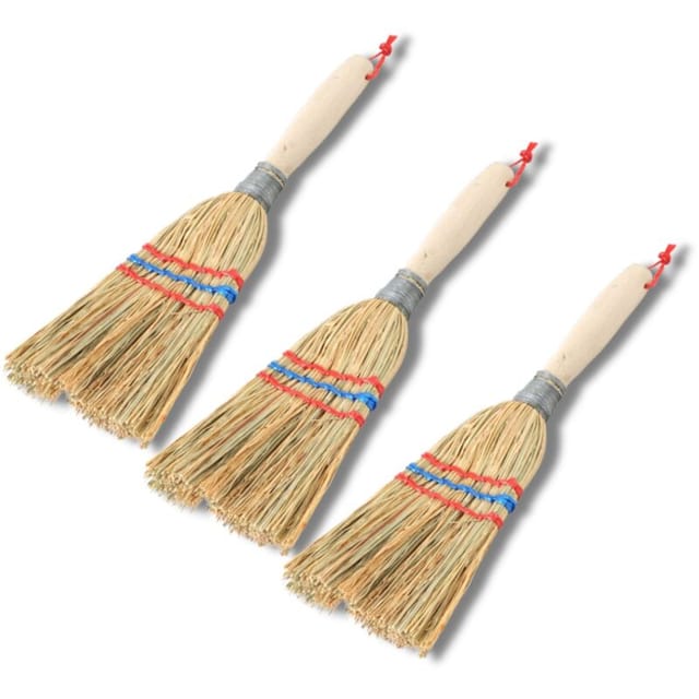 3x Novatool Kehrgarnituren Reisstrohbesen