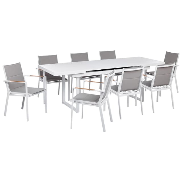 Gartenmöbel Set 8-sitzer Valcanetto/busseto Metall Grau