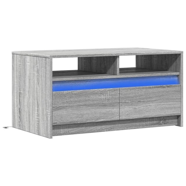 Led-couchtisch Grau Sonoma Holzwerkstoff Vidaxl