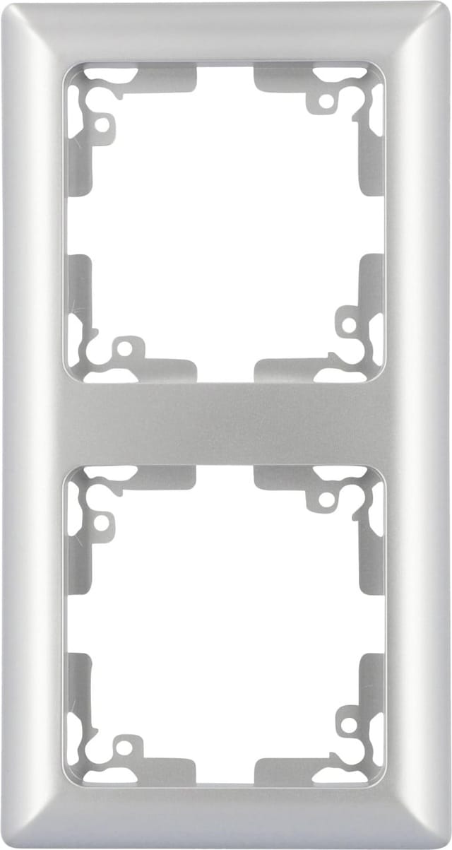 Abdeckrahmen 2-fach Genua Silber Rahmen Blende - Unitec