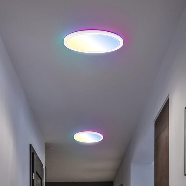 B.k.licht - Led Panel Ø29 Cm - 18w, 2400lm, Dimmbar, Fernbedienung, Cct, Rgb, Weiß