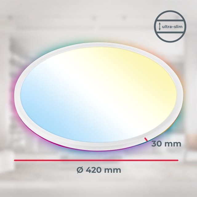 B.k.licht - Led Panel Ø42 Cm - 22w, 3000lm, Dimmbar, Fernbedienung, Cct, Rgb, Weiß