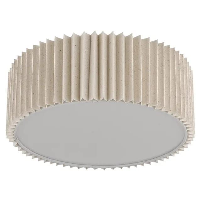 Globo Lighting - Deckenleuchte Deckenlampe Wohnzimmerlampe Metall Weiß Textil Natur D 33 Cm