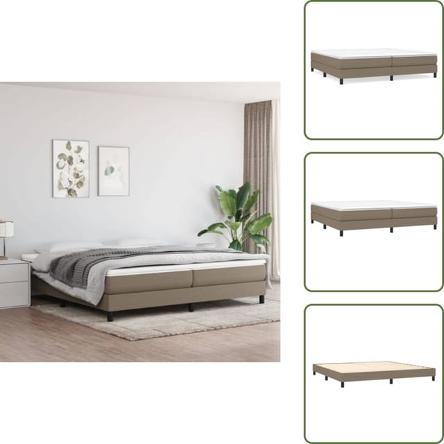 Boxspringbett Mit Matratze Taupe 200x200 Cm Stoff - Boxspringbett - Doppelbett - Bettsystem - Tapete - Matratze