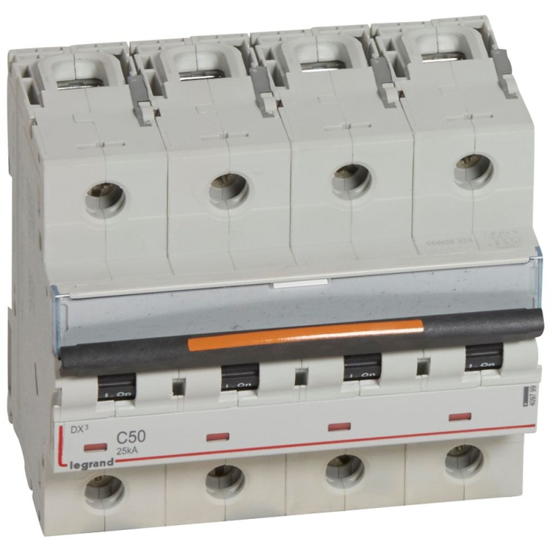 Legrand 409799 Dx³-leistungsschalter 25 Ka, Zuleitung Oben Und Abgang Unten, Schraubanschluss, 4-polig, 400 V – 50 A – C