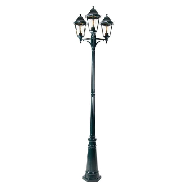 Qazqa - Rustikale Außenlaterne Dunkelgrün 3-licht Ip44 - New Orleans