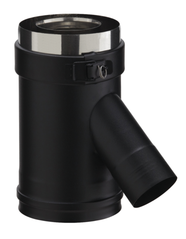 Gerades Luftansaugrohr 135° 80/130 Pgi Schwarz Ral 9030 Edpa 135 80/130 Pgi Poujoulat - 37080789schwarz