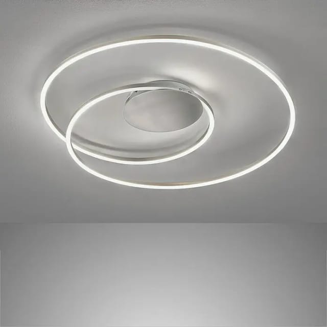 Led Deckenleuchte Holy Silber, Dimmbar & Tageslicht, Ø 68cm