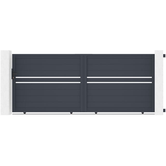 Schiebetor 3,5 M Cimone H.140 Graues Aluminium