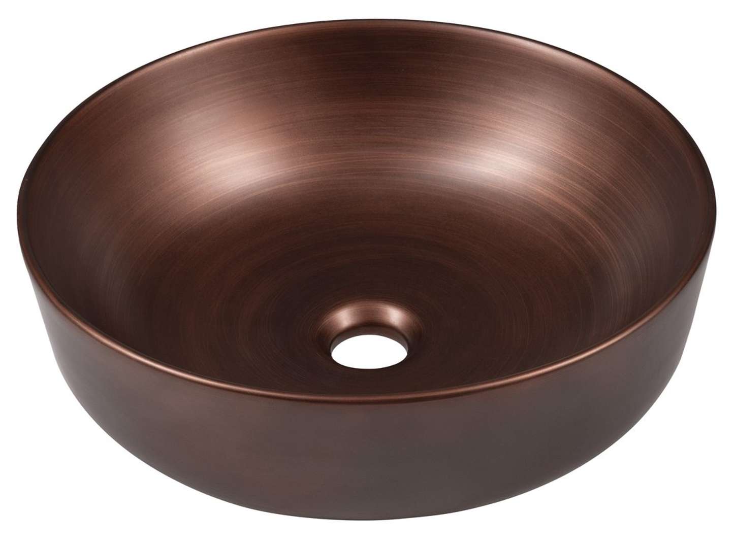 Sapho Priori - Aufsatzwaschbecken, Durchmesser 42 Cm, Ohne Überlauf, Ohne Hahnloch, Kupfer Pi040