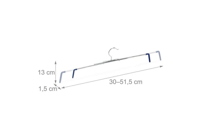 Hosenspannbügel, 18er Set, Rutschhemmend, Hosen & Röcke, Spiral Hosenspanner, Breite 30-51,5 Cm, Silber/blau - Relaxdays