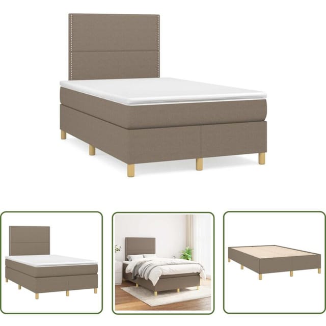 The Living Store - Boxspringbett Mit Matratze Taupe 120x190 Cm Stoff - Boxspringbett - Doppelbett - Bettenrahmen - Schlafsystem - Tapete