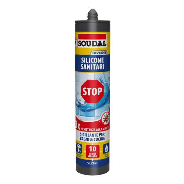Silicone Acetico Sanitär 'stop Schimmel' Soudal 300 Ml -