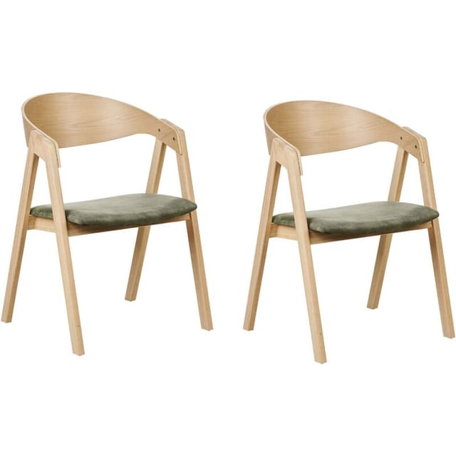 Esszimmerstuhl 2er Set Yuba Holz Dunkelgrün