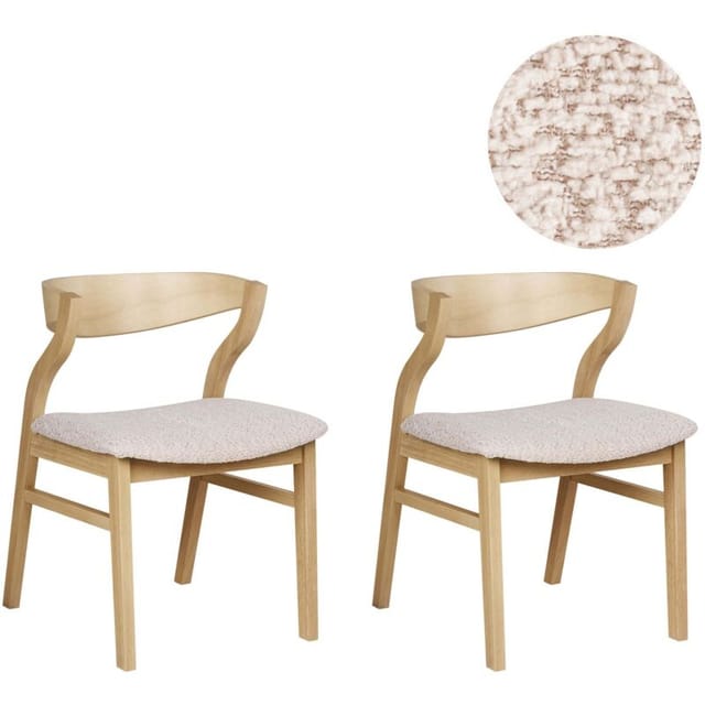 Esszimmerstuhl 2er Set Maroa Holz Hellbeige