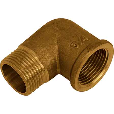 Ellbogen Außen/innen Messing Gelb 3/8"x3/8