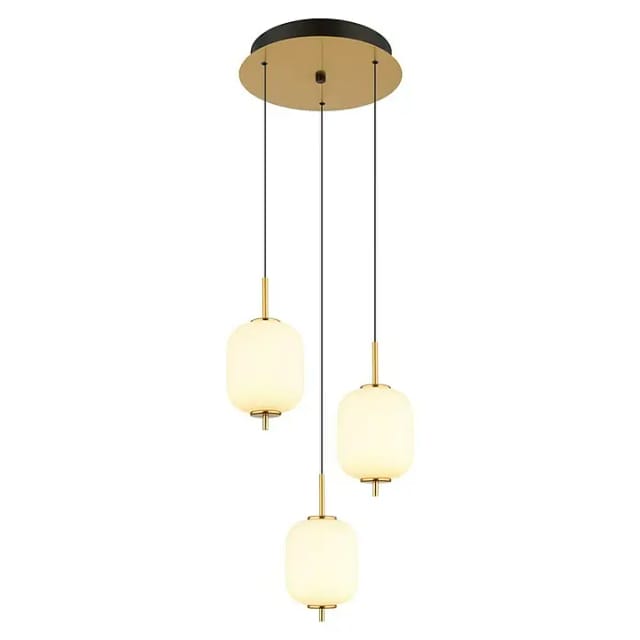 Pendelleuchte Hängelampe Deckenleuchte Led Messing Glas Opal Esszimmerlampe