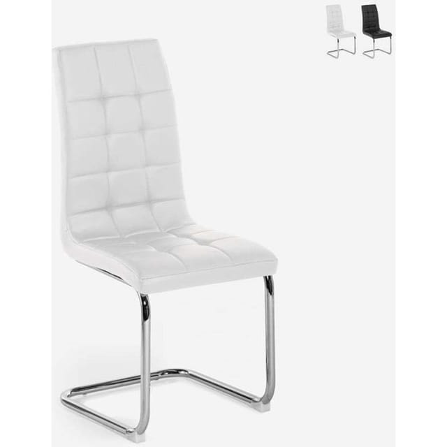 Stuhl Küche Esszimmer Elegant Kunstleder Hohe Rückenlehne Dudak - Weiß