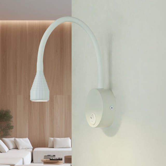 Licht-erlebnisse - Wandlampe Led Mit Schalter Aluminium Flexarm H: 41,5 Cm Weiß Neutralweißes Licht 4100 K 245 Lm