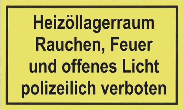 Metafranc Hinweisschild Heizöllagerraum 200 X 300 Mm Warnschilder