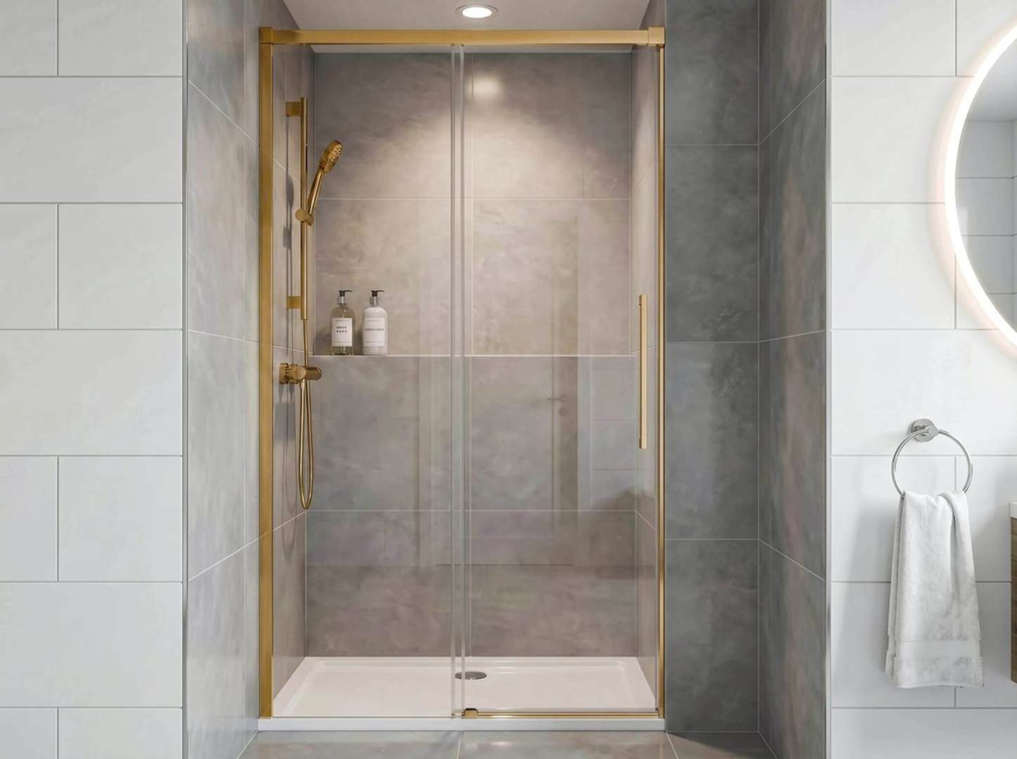 Gelco Lux - Duschtür 100 Cm, Klarglas/gold Gu1210g