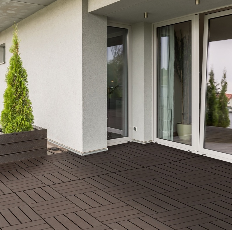 Okmyhome Klickfliesen Für Außen 30 X 30 Cm, 9 Stück, 0,81 M², Braun