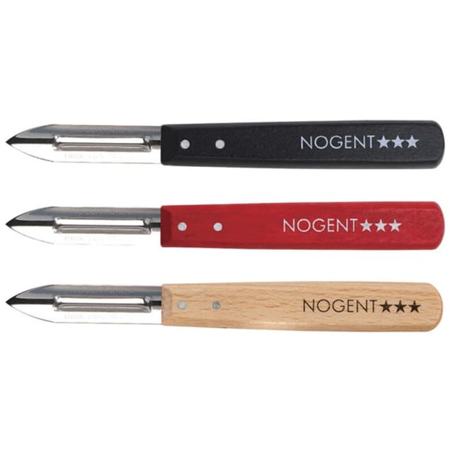 Box Mit 20 Schälmesser, 2 Schneiden, Schwarz / Rot / Buche - Classic Holz - Nogent