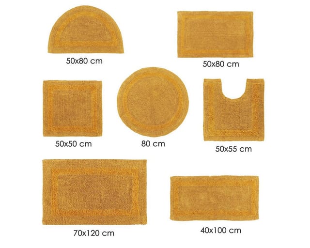 Runde Battematte Senfgelb 80 Cm Aus 100% Baumwolle - Homescapes