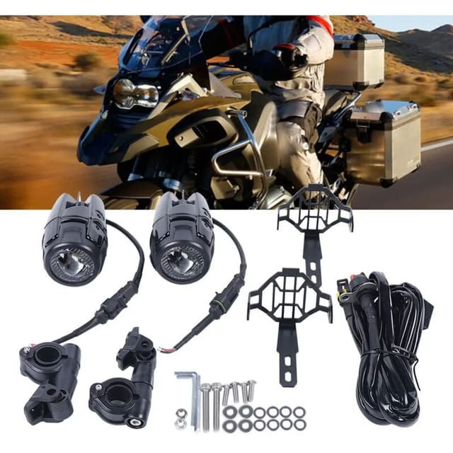 2 Stück Universal Zusätzliche Motorrad Led Scheinwerfer60 Watt Led Motorrad Nebel Licht Zusatzscheinwerfer Mit Halterung 360 ° Universal Verstellungs Halterung (ohne Lichtabdeckung)