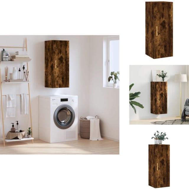 Wandschrank Räuchereiche 34,5x34x90 Cm - Hängeschrank - Wandschrank - Regal - Aufbewahrung - Holzschreibtisch