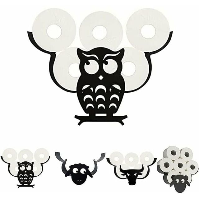 Toilettenpapierhalter Mit Tiermotiv, Niedlicher Toilettenpapierhalter Mit Tiermotiv, Wandmontage, Toilettenpapierhalter Für Schlafzimmer, Küche, Eule, Badezimmerzubehör