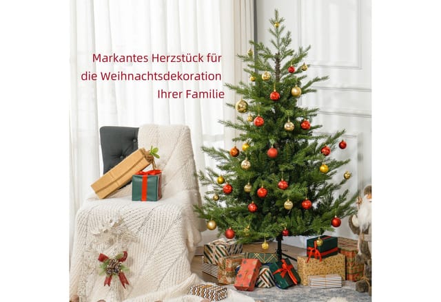150 Cm Weihnachtsbaum Künstlich Naturgetreu Dichte Zweige Christbaum Mit 1290 Astspitzen Realistisches Aussehen Für Weihnachtsfest Grün - Homcom
