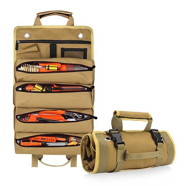 Multifunktionale Werkzeugtasche Mit Großer Kapazität, Aufbewahrungstasche Für Wartungswerkzeuge, Hardware-kit,khaki