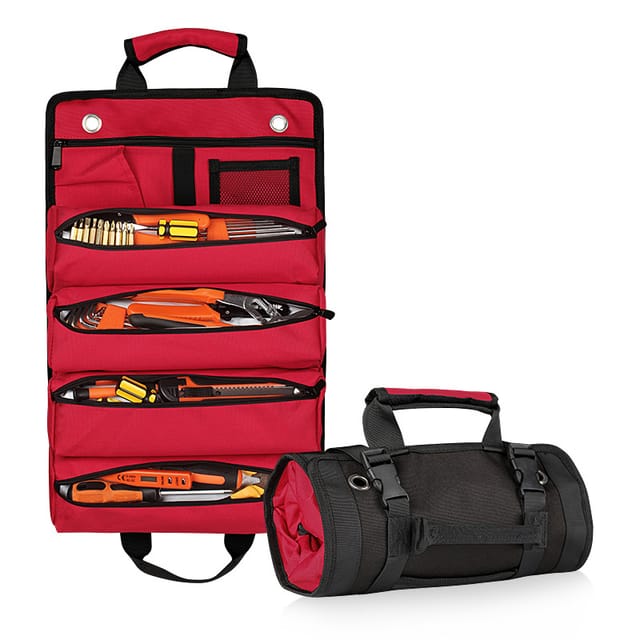 Multifunktionale Werkzeugtasche Mit Großem Fassungsvermögen, Aufbewahrungstasche Für Wartungswerkzeuge, Hardware-kit,rot