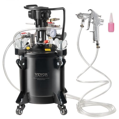 Druckbehälter Für Sprühfarbe, 10 L Vollautomatischer Druckbehälter Mit Rührfunktion, 70 Psi Einstellbarer Druck, Druckbehälter, Farbbehälter Mit Spritzpistole Und Schläuchen, Für Malerei Usw.