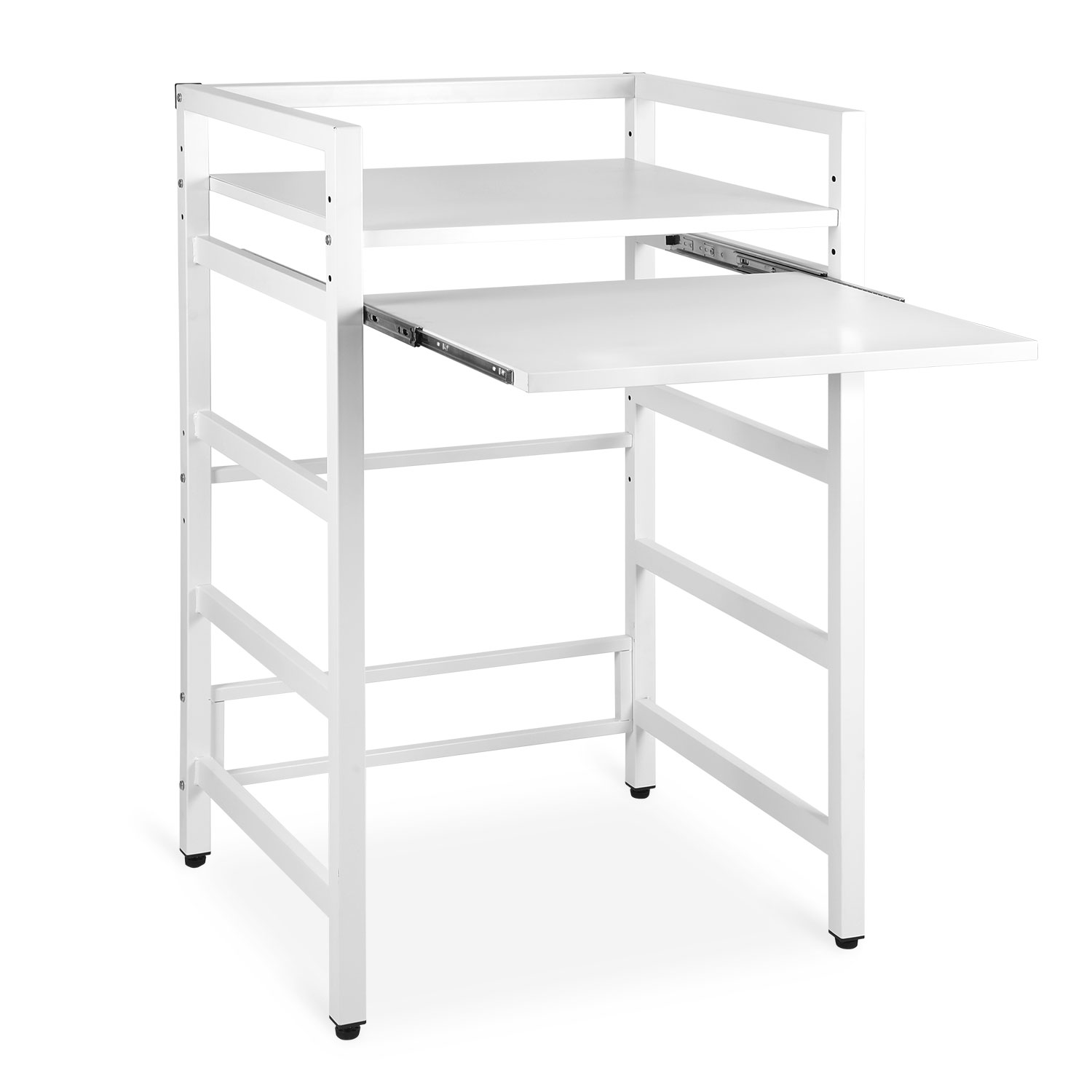 Wolketon Waschmaschinenregal 72x64x115cm Mit Ausziehbare Ablage Weiß, Regal Über Waschmaschine, Aufbewahrungsorganisator