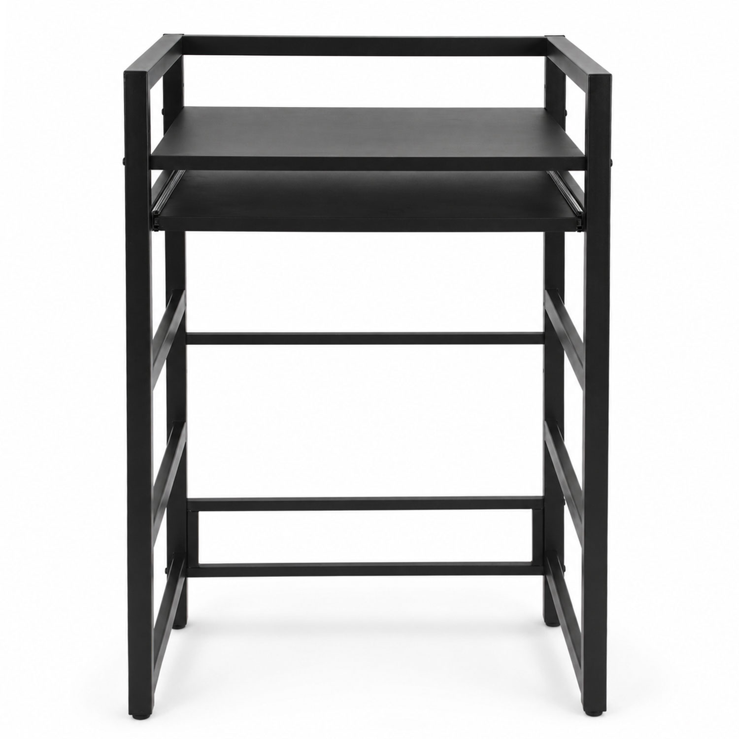 Wolketon Waschmaschinenregal, Regal Über Waschmaschine Mit Auszug, Verstellbare Anti-rutsch-füße, Obere Ablage Bis 300 Kg, Höhenverstellbar 95-105 Cm Schwarz