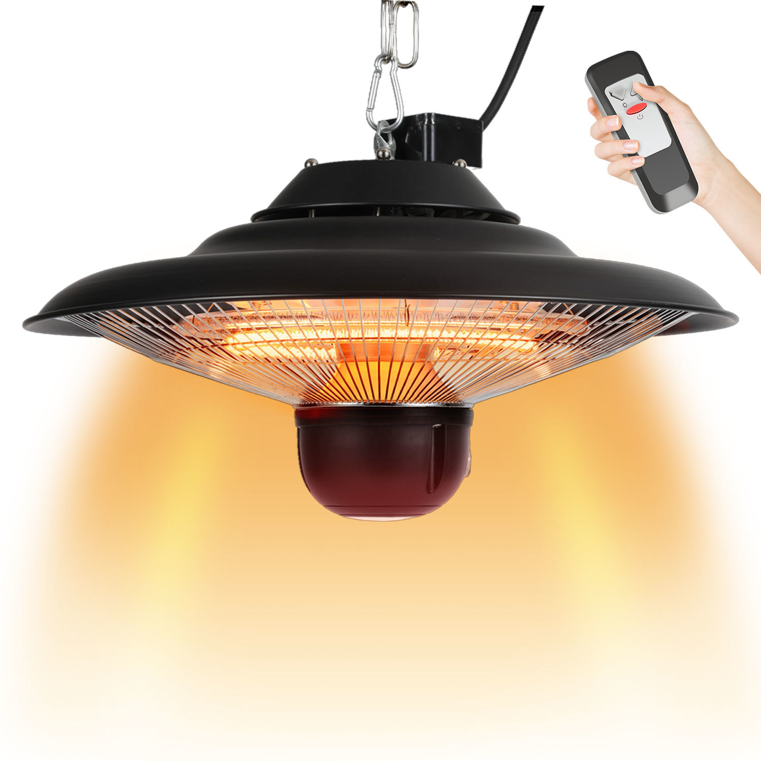Randaco Heizstrahler 1500w Deckenheizstrahler Carbon Mit Fernbedienung, Led-licht, 3 Heizstufen Für Terrasse