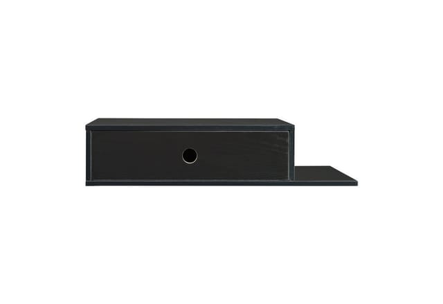 [en.casa] - Wandregal Stor Mit Schublade 65x30x15 Cm Schwarz