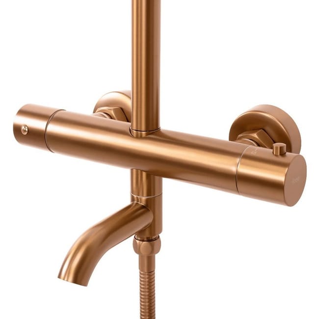 Rea - Duschgarnitur Mit Thermostat Lungo Copper Brush