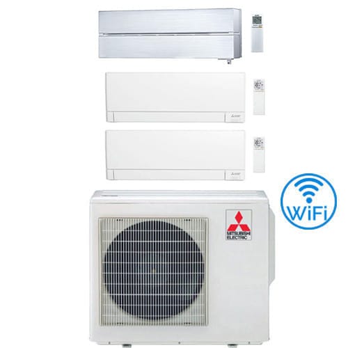 Klimaanlage Mitsubishi Msz-ay + Kirigamine-stil Wifi R32 Test-split-wechselrichter 9000 + 9000 + 18000 Btu Mit U.e. Mxz-4f80vf3 Klasse A++/a+