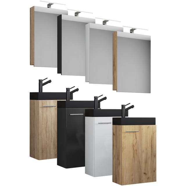 Ebuy24 - 3tlg Waschtisch Slito Sc Schmal Schwarz