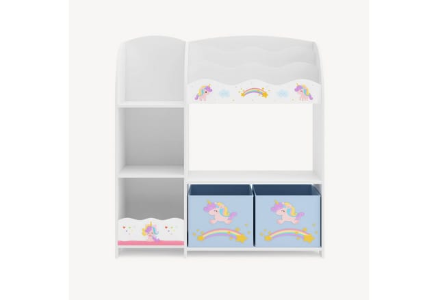 [en.casa] - Kinderregal Lysekil 100x93x30 Cm Mit Einhorn Motiv
