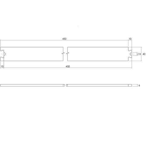 Intersteel - Zwischenschiene 45 Cm Edelstahl Gebürstet