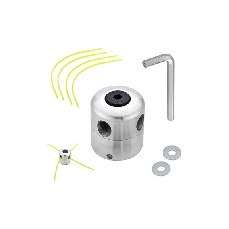 Tête De Coupe-herbe En Aluminium Tête De Débroussailleuse Universelle Tête De Coupe Bobine Avec 4 Nylon Ligne Coupe Bordure Tête Double Fil Bobine Pour Débroussailleuse À Gazon Et Bros